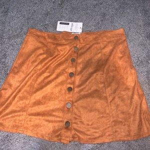 Orange button up skirt